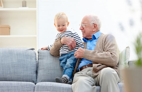 grandfather with grandson